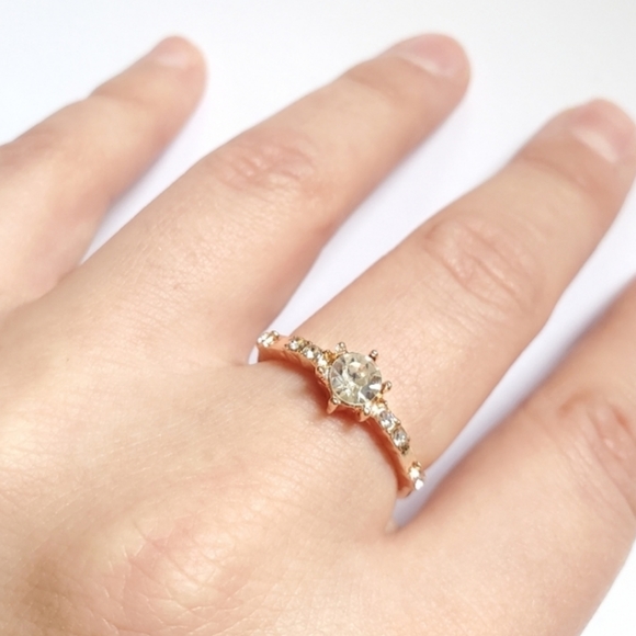 NWOT 14K GP Rose Gold CZ Ring, sz 6 - Picture 6 of 16